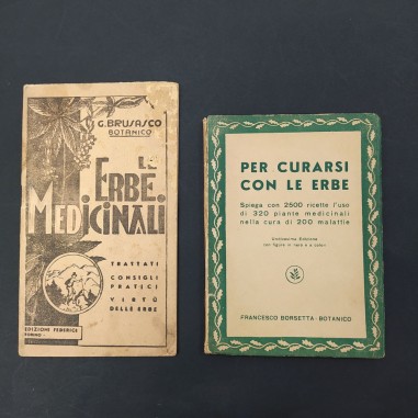 Lotto di 2 libri Per curarsi con le erbe e Le Erbe medicinali metà anni 40