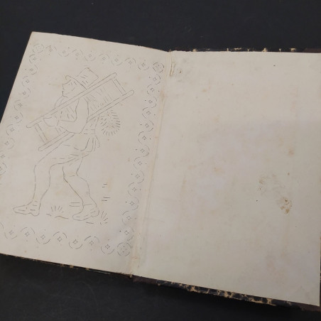 Volume Abecedaire Francais 1885. Ingiallimenti naturali della carta