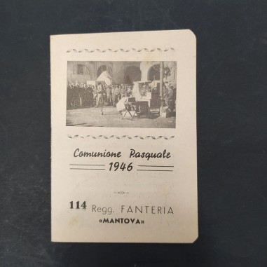 Libricino Comunione Pasquale Reggimento Fanteria 1946. Ingiallimenti