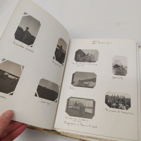 Album con 160 foto originali di aviazione con piloti e aerei WWI - Buono