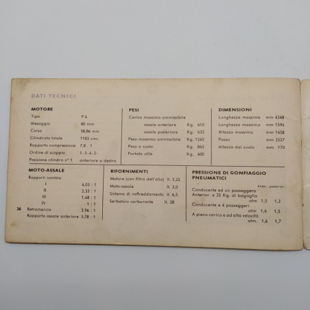 Libretto uso manutenzione Ford modello Taunus 12M. Copertina logora
