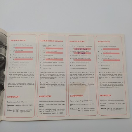 Libretto uso manutenzione Peugeot 104 ZL-ZS multilingue- Mediocre