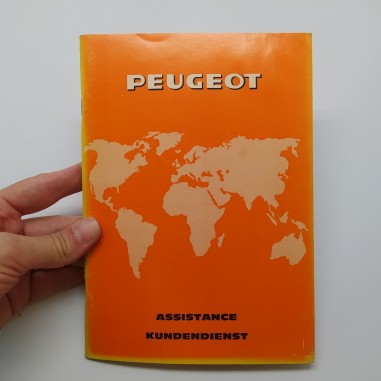 Libretto assistenza Peugeot multilingue  1977. Copertina ingiallita