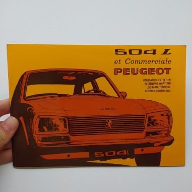 Libretto uso manutenzione Peugeot 504L et commerciale, multilingue. Buono