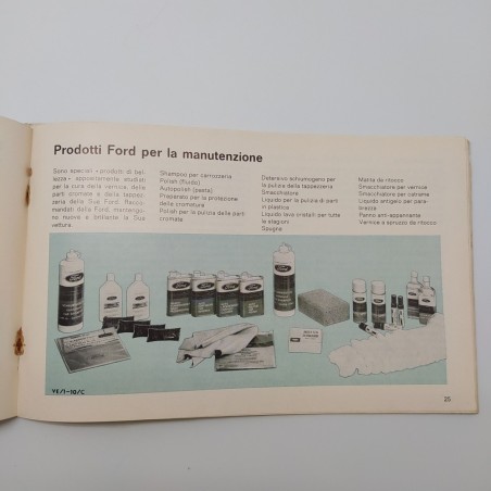 Ford Capri. Manuale d'istruzioni 1970. Condizioni mediocri. Punte arrugginite