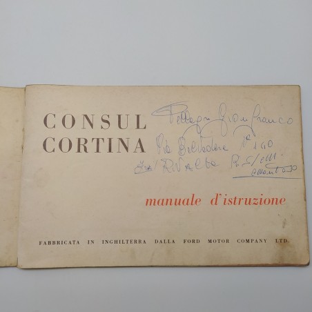 Manuale d'istruzione Ford Consul Cortina. Mediocre