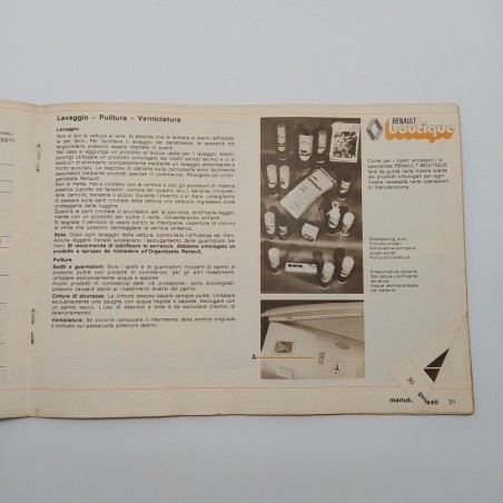Libretto uso manutenzione Ranault 5. Copertina mancante. Logoro