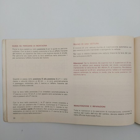 Manuale d'istruzioni Ford Escort. Mediocre, pagine mancanti.