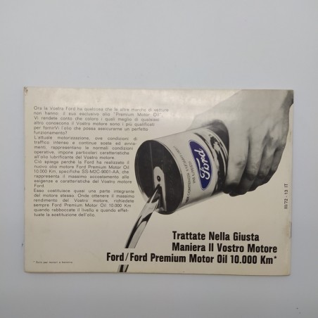 Ford Escort. Manuale d'istruzioni ed. 1971. Copertina segnata e macchie