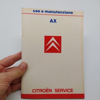 Libretto uso manutenzione Citroen Service AX 1987. Copertina con ingiallimenti