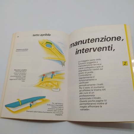 Libretto uso manutenzione Citroen Service AX 1987. Copertina con ingiallimenti