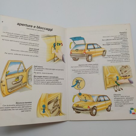 Libretto uso manutenzione Citroen Service AX. Copertina ingiallita con macchie