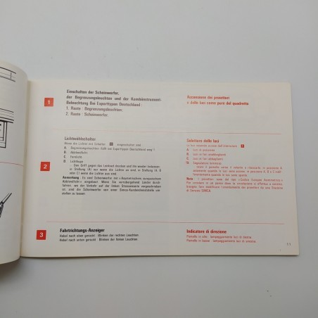 Libretto uso manutenzione SIMCA 1100 tedesco e italiano. Impolverato
