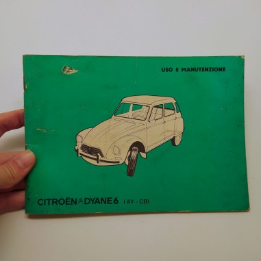 Libretto uso manutenzione Citroen Dyane 6 (AY-CB) 1976. Copertina con foro