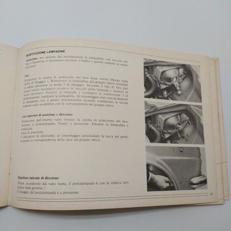 Libretto uso manutenzione Alfasud e Alfasud L. Ingiallimento interno