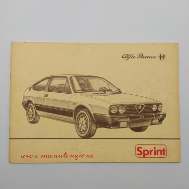 Libretto uso manutenzione Alfa Romeo Sprint 1983. Ingiallimenti in copertina