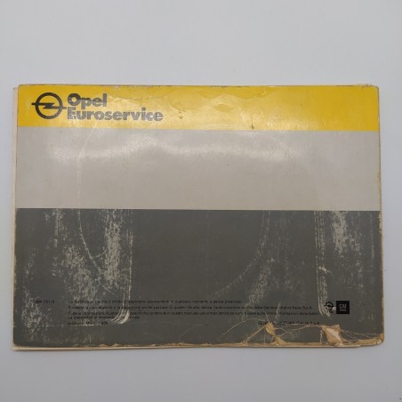 Libretto uso manutenzione Opel Corsa 1986. Copertina con pieghe e strappi
