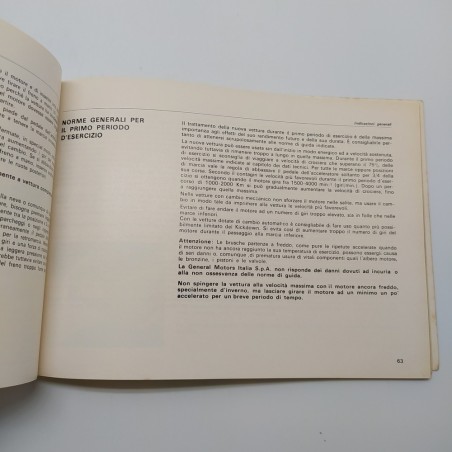 Istruzioni per l'uso e la manutenzione Opel 1978. Ingiallimenti e macchie