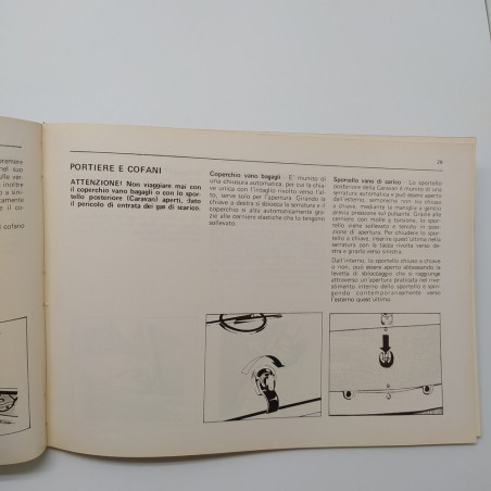 Libretto uso manutenzione Opel vetture Kadett - Olympia 1970. Ingiallimenti