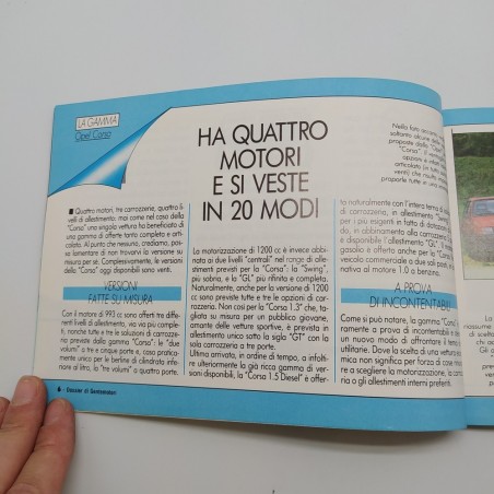 Dossier di Gente Motori 1988, Rusconi editore allegato Opel Corsa. Macchie