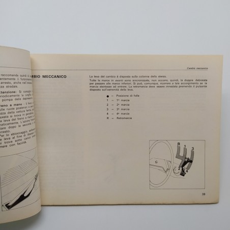 Opel libretto uso manutenzione Rekord diesel 1974. Rilagatura con fermacampioni