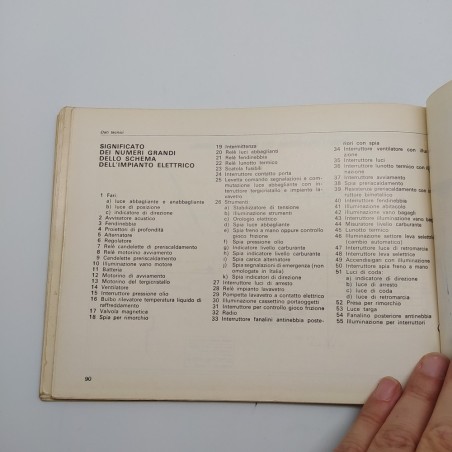 Opel libretto uso manutenzione Rekord diesel 1974. Rilagatura con fermacampioni