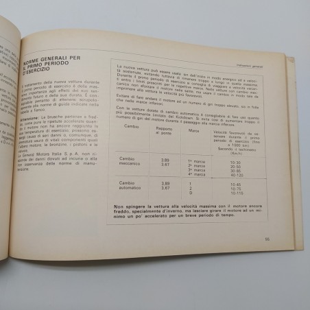 Istruzioni per l'uso e la sicurezza Opel mod. Rekord 1976. Libretto segnato