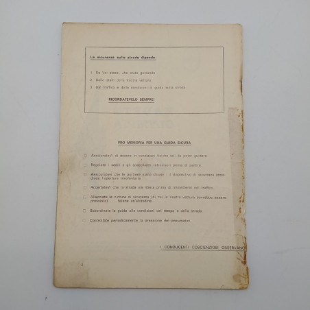 Libretto norme per manutenzione Opel Kadett e Olympia senza copertina. Macchie