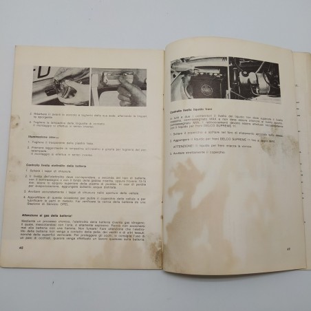 Libretto norme per manutenzione Opel Kadett e Olympia senza copertina. Macchie