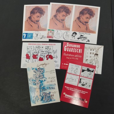 Lotto di 6 cartoline Guareschi, Pro loco Busseto anni '90/2000. Ottimo