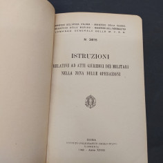 Lotto di 2 libretti istruzioni atti giuridici 1940 e regolamento 1929. buono 2
