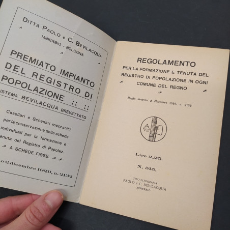 Lotto di 2 libretti istruzioni atti giuridici 1940 e regolamento 1929. buono