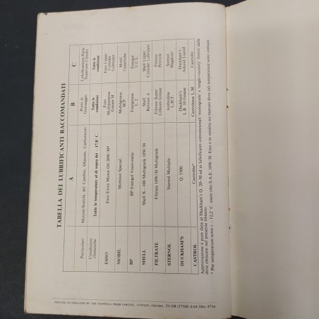 Libretto Uso e manutenzione Mini Minor Morris 1964. Macchie copertina