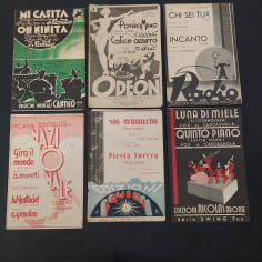 Lotto di 10 libretti con spartiti di musica leggera anni '30/'40. Ingiallimenti 2
