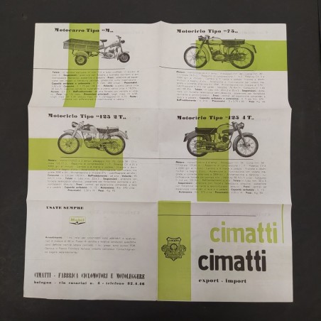 Catalogo pieghevole ciclomotori Cimatti 35x33 cm. Buono