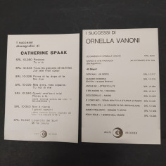 Lotto di 2 cartoline Ornella Vanoni, Catherine Spaak anni '60. Sbiadimenti 2