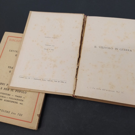 Volumi 1 e 2 La storia dell'aviazione 1931 con libretto Allievo pilota. Aloni