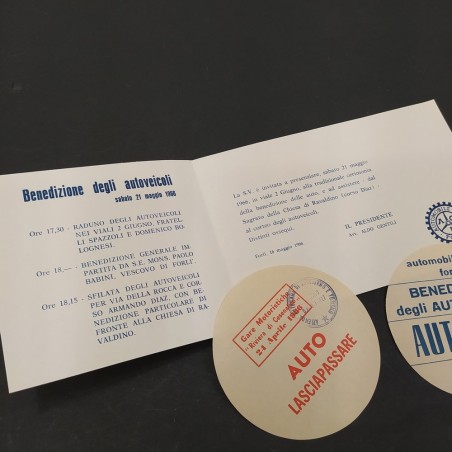 Lotto di 3 opuscoli Benedizione veicoli ACI Forlì 1966. Buono