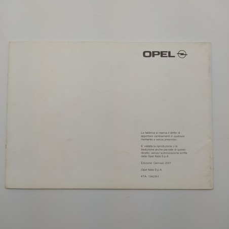 Programma manutenzione programmata Opel 2001. Parzialmente compilato
