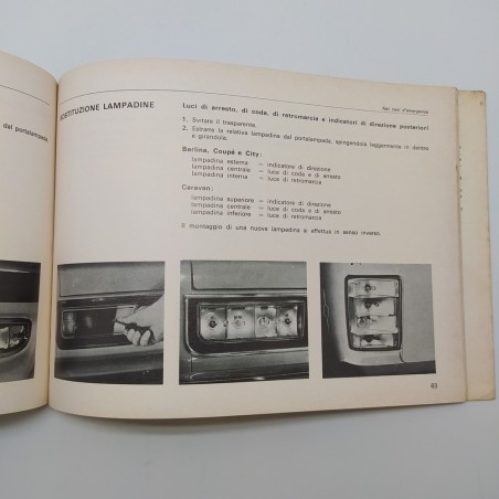 Istruzioni per l'esercizio e la sicurezza Opel modello Kadett 1975. Macchie