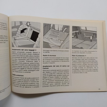 Opel Omega Libretto uso, manutenzione e sicurezza 1990. Macchie e ingiallimenti