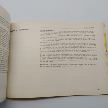 Opel 1978 Istruzioni importanti per l'esercizio e la sicurezza. Segni a penna