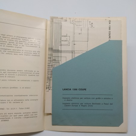 Libretto uso manutenzione Lancia 1300 Coupè 1976. Macchie e ingiallimenti