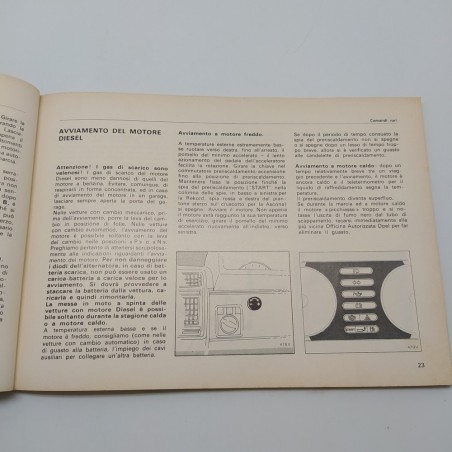Auto Opel Istruzioni importanti per esercizio e sicurezza 1979. Macchie