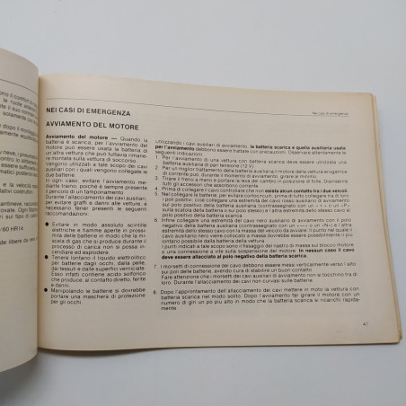 Kadett-D Libretto uso manutenzione Opel 1980. Rilegatura debole.