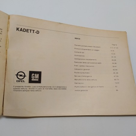 Auto Kadett-V Istruzioni di esercizio Opel 1980. Condizioni mediocri