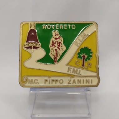 Placca Pippo Zanini, Rovereto smaltata 7,5x6,5 cm. Lievi graffi sul bordo