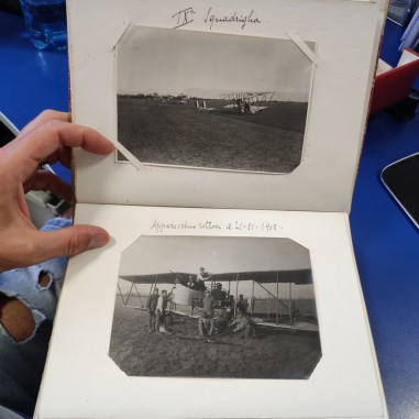 Album con 160 foto originali di aviazione con piloti e aerei WWI - Buono