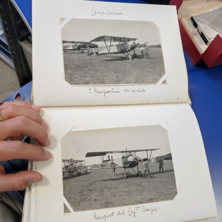 Album con 160 foto originali di aviazione con piloti e aerei WWI - Buono