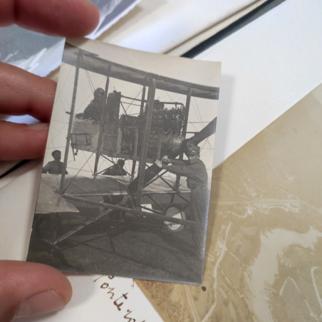 Album con 160 foto originali di aviazione con piloti e aerei WWI - Buono